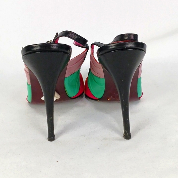 Carlo Molina Vtg. Multi Leather Heeled Sling Shoes. - Picture 3 of 7